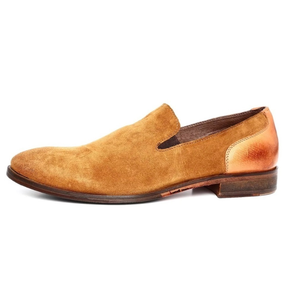 Men's Tan Suede Slip-On Loafers